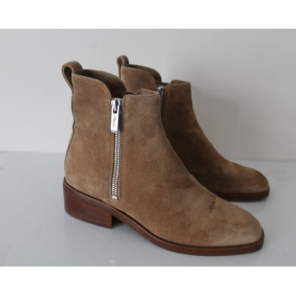 3.1 PHILLIP LIM Alexa Suede Ankle Boots Light Brown Size IT 37/ US 7 - Picture 2 of 12